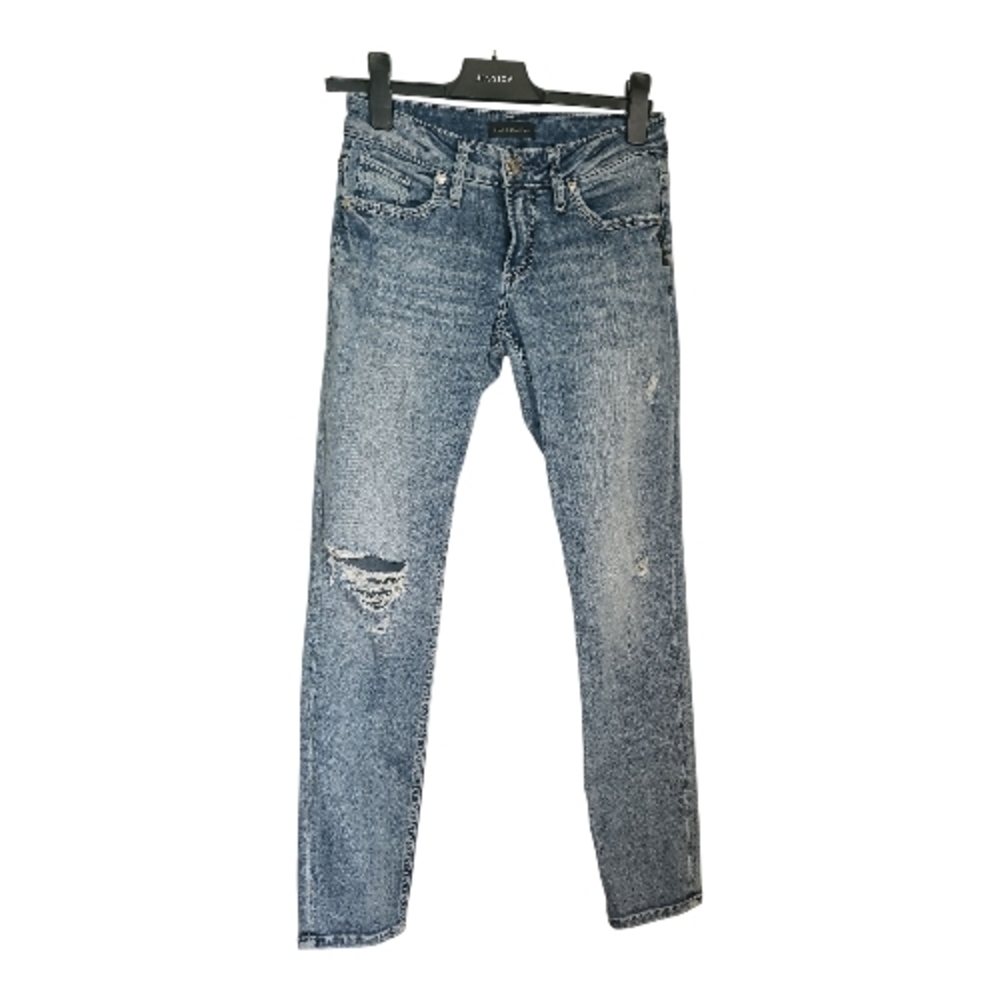 Silver Jeans Boyfriend Distressed Blue Jeans